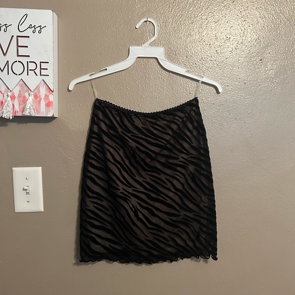 Zebra Mesh Bodycon Skirt